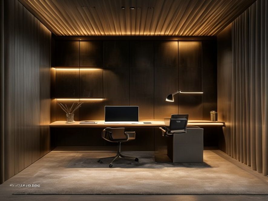 Quiet focus area with proper lighting, minimal distractions, and ergonomic setup